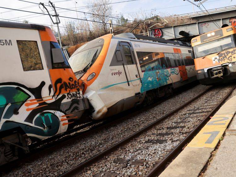 155 lightly injured in train collision near Barcelona