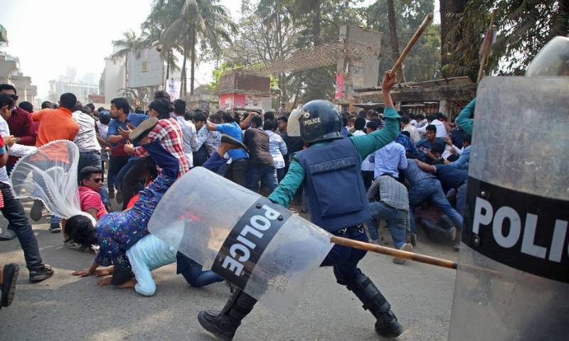 One killed as Bangladesh police fire at opposition rally