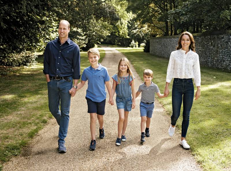 Britain's Prince William, Prince of Wales, Britain's Prince George of Wales, Britain's Princess Charlotte of Wales, Britain's Prince Louis of Wales, and Britain's Catherine, Princess of Wales, in Norfolk. AFP