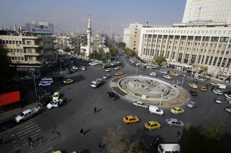 This picture shows a roundabout in the Syrian capital Damascus. Severe fuel shortages cripple the capital, pushing residents to seek alternatives for heating and shuttering businesses. AFP 