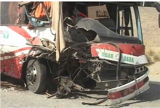 Four people died while 15 others sustained injuries in a collision between a passenger bus and a truck in Basima area of Washik in Quetta