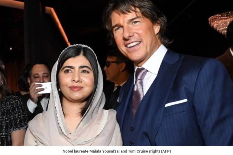 Malala meets Tom Cruise at Oscars luncheon