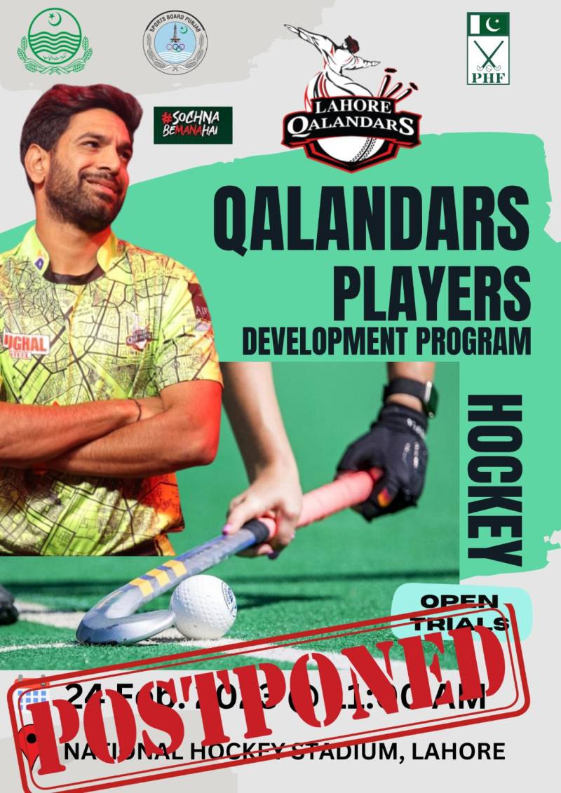 Qalandars’ open hockey trials in Lahore postponed