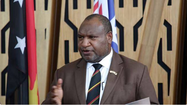 Papua New Guinea's Prime Minister James Marape speaking at a press conference. (File photo). AFP