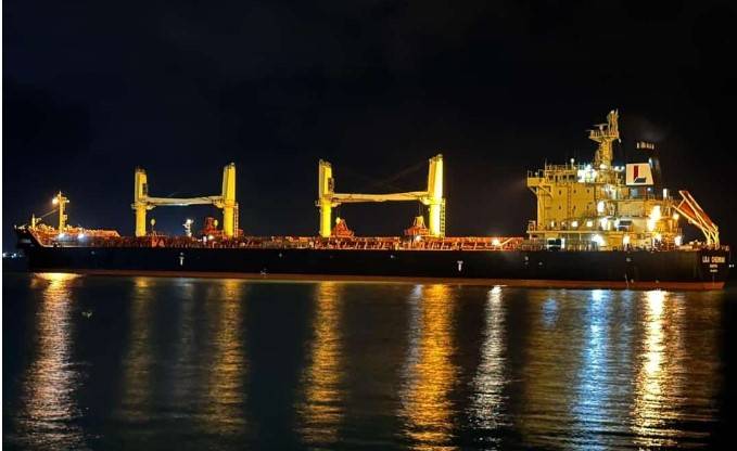 Russian ship carrying wheat docks at Gwadar