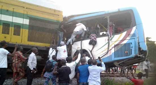 Six dead as train collides with bus in Lagos