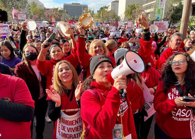 Los Angeles schools shut as workers stage mass walkout