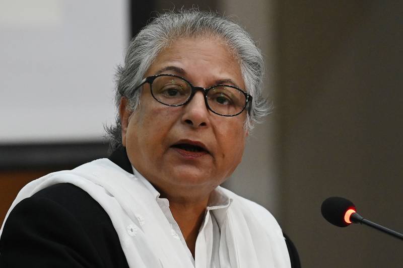 Chairperson of the Human Rights Commission of Pakistan, Hina Jilani speaks during a press conference in Lahore. AFP