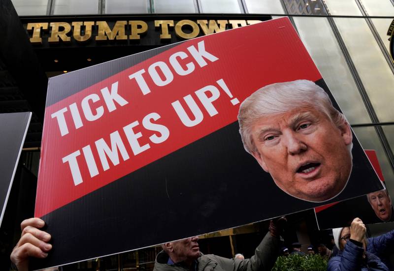 Protestors gather in front of Trump Tower in New York. AFP