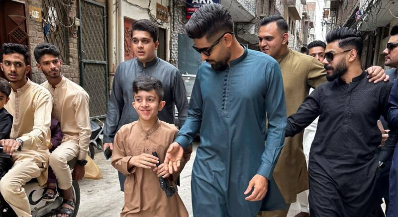 Babar Azam celebrates Eid at childhood home