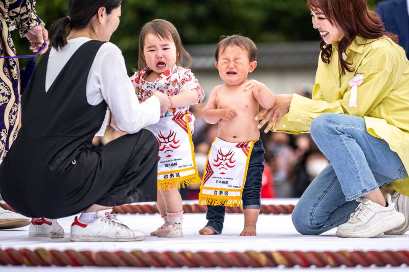 Japan's 'crying baby sumo' festival returns after pandemic.