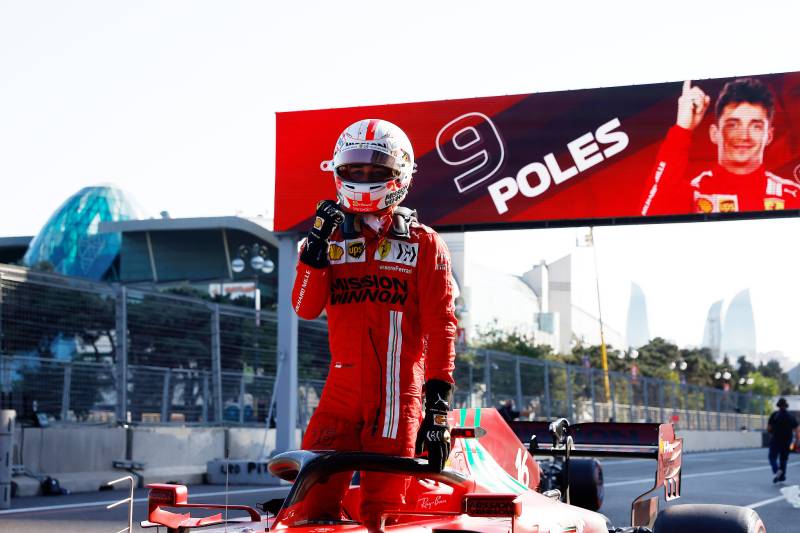 Ferrari's Charles Leclerc on pole for the Azerbaijan Grand Prix