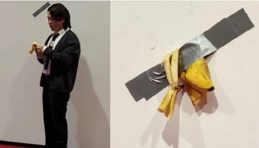 Student eats banana from $120,000 artwork in Seoul 