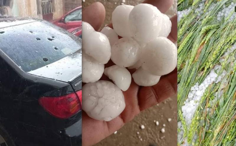 Massive hail damages crops, cars, solar panels in Punjab, Loralai, Haripur 