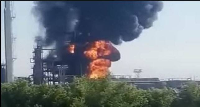 Drone attack sparks Russia oil refinery fire