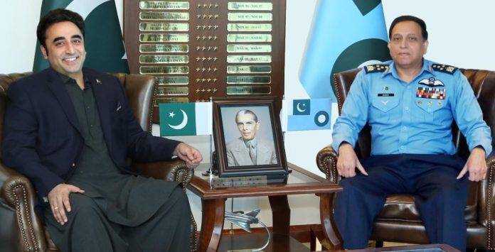 FM Bilawal calls on Chief of Air Staff, Air Chief Marshal Zaheer Ahmed Baber Sidhu