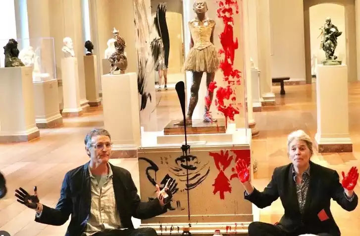 Two US climate activists arrested for attack on Degas sculpture