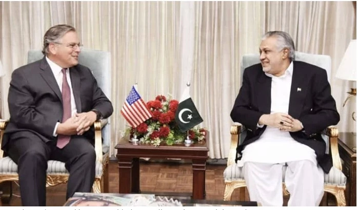 Ishaq Dar takes up IMF loan revival with US ambassador