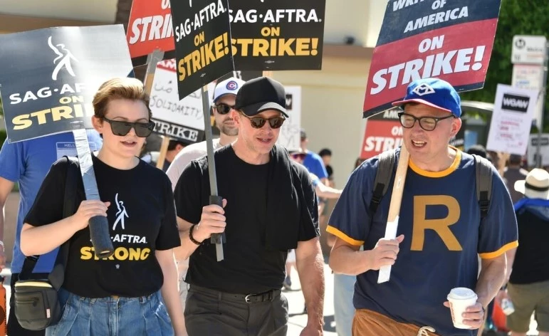 Striking actors join picket lines as Hollywood shuts down