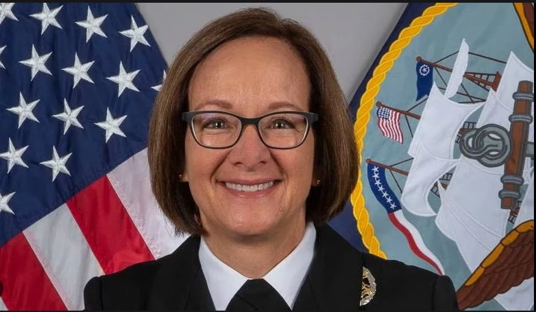 Lisa Franchetti becomes first woman admiral to lead US Navy