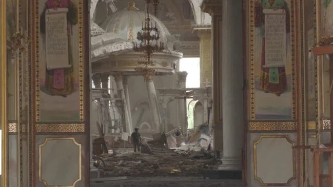 Russia strikes Odesa cathedral, as Putin claims counteroffensive 'failed'