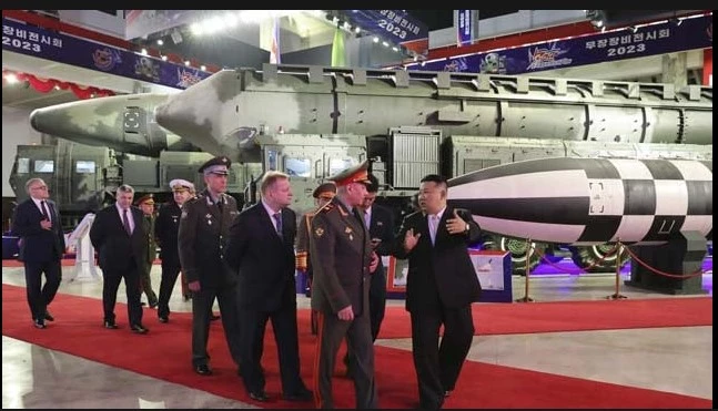 Kim shows off new North Korean drones, ICBMs to Russia defence minister