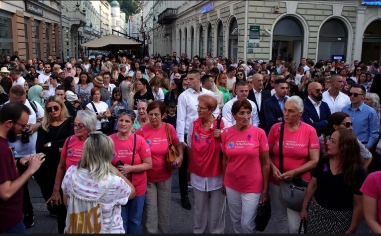 Thousands march in Bosnia after man streams partner's murder