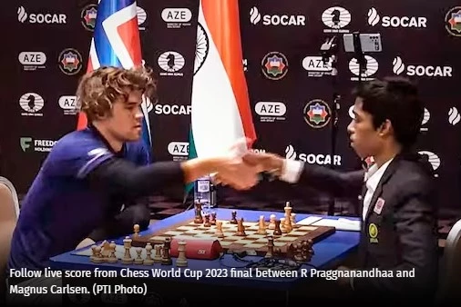 Magnus Carlsen beats India’s Praggnanandhaa to win Chess World Cup