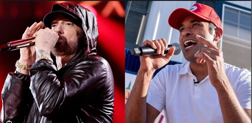 Rapper Eminem tells Ramaswamy to drop the mic, quit playing songs