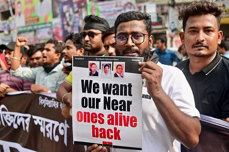 Thousands protest over Bangladesh's 'enforced disappearances'