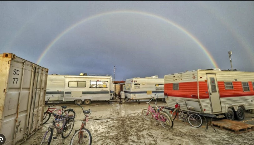 Desert rain leaves thousands stranded in muddy mess at Burning Man