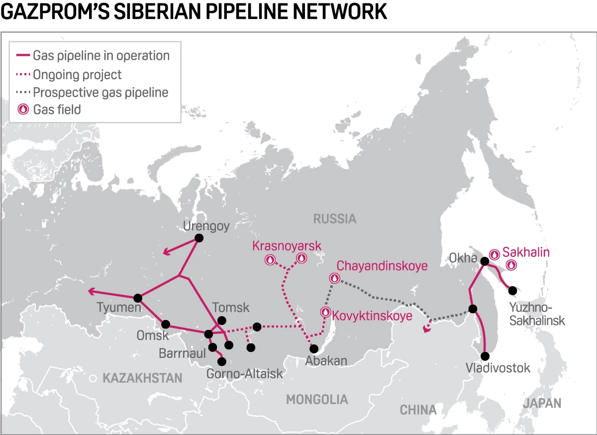 Russia to finalise route for gas pipeline to China