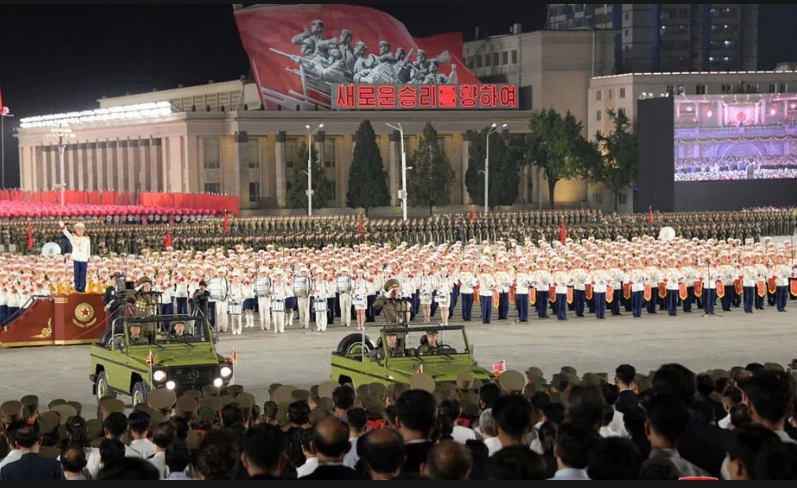 Russians, Chinese officials attend North Korea anniversary parade