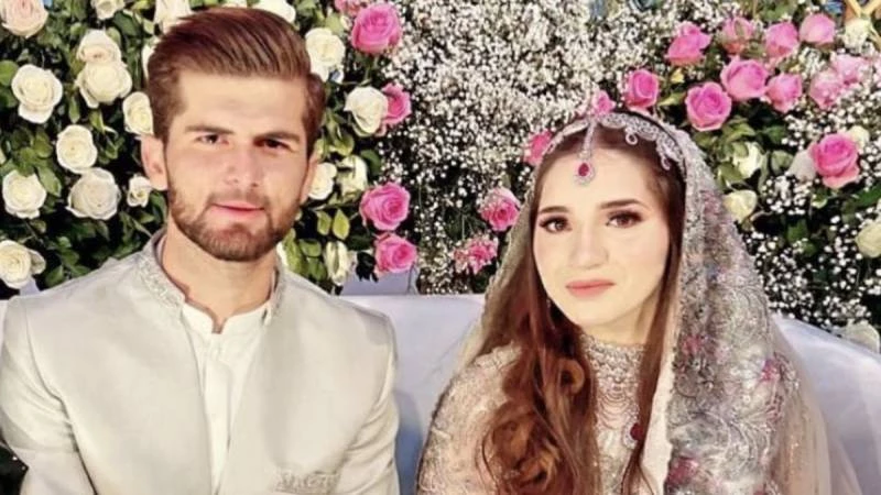 Shaheen Afridi and Ansha Afridi barat and walima dates out on social media