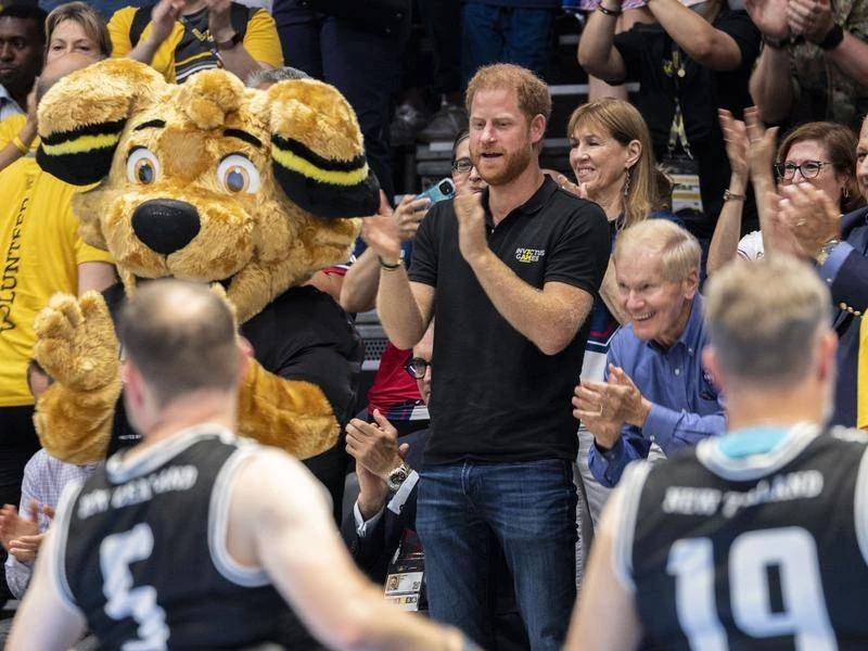 Prince Harry loses penalty shootout to German politican on TV