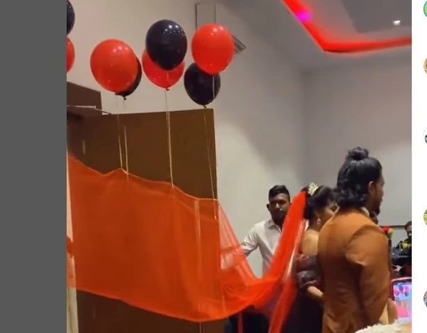 Innovative bride uses balloons to make her veil float