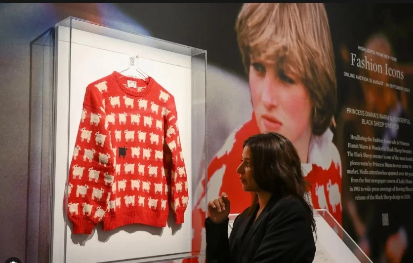 Princess Diana's 'Black Sheep' sweater sells at auction for $1.1 million