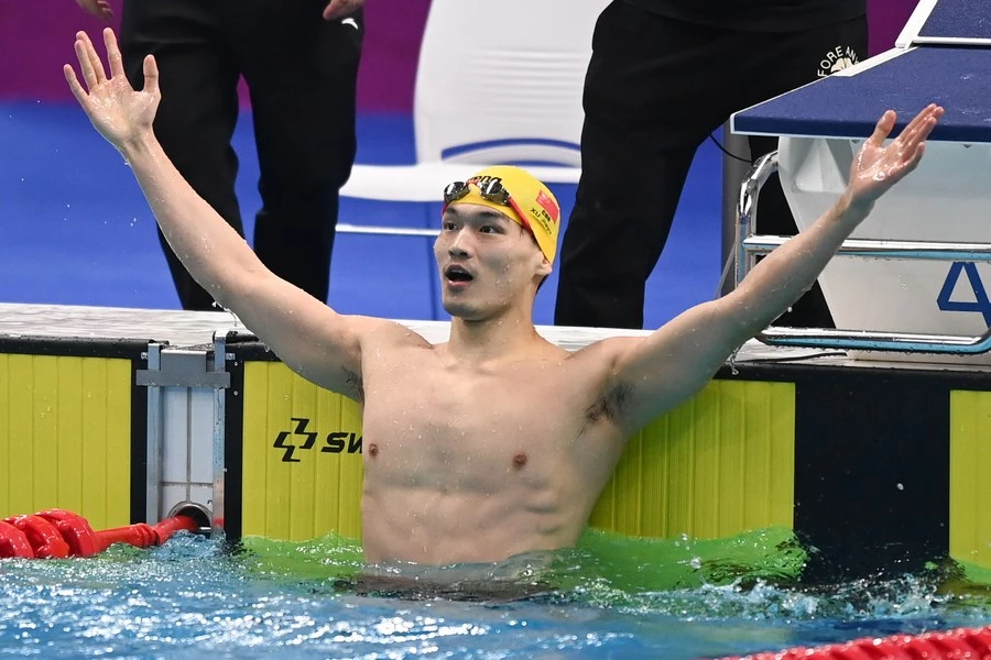 China's Pan sets new Asian record to win men's 100m freestyle gold