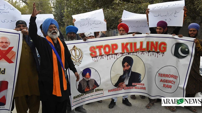 Sikh community holds protest in Karachi against India's killing activities in Canada