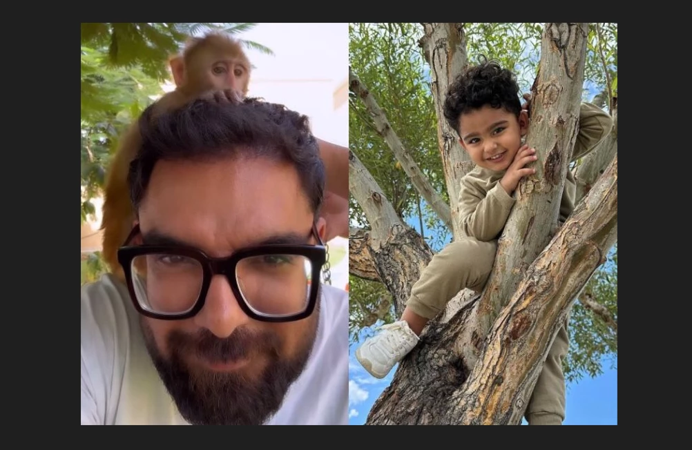 It was ‘Monkey see, monkey do’ play for Yasir Hussain and his son