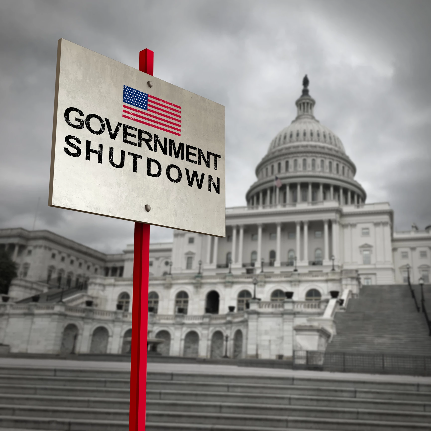 What happens if US government enters a shutdown?