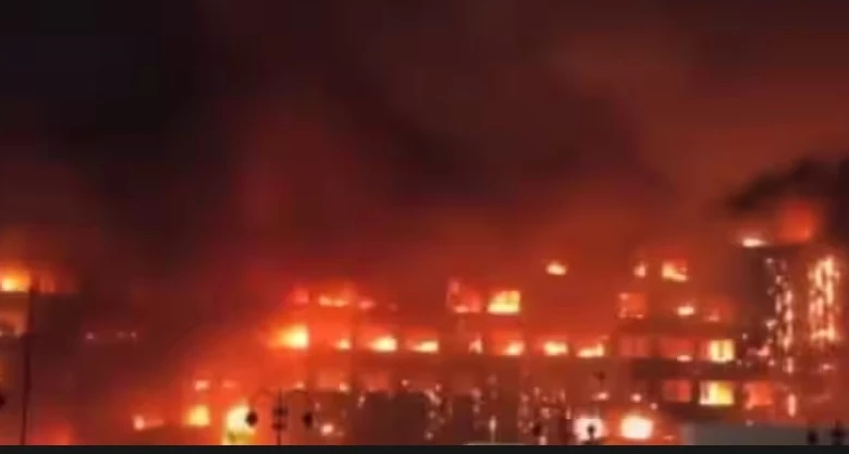 Huge fire erupts at police headquarters in Egypt's Ismailia