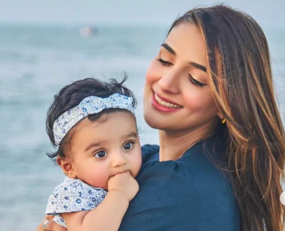 Rabab Hashim celebrates 6-month-old daughter's half-birthday at Dubai seaside