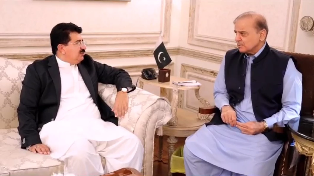 Sadiq Sanjrani calls on Shehbaz Sharif in Lahore