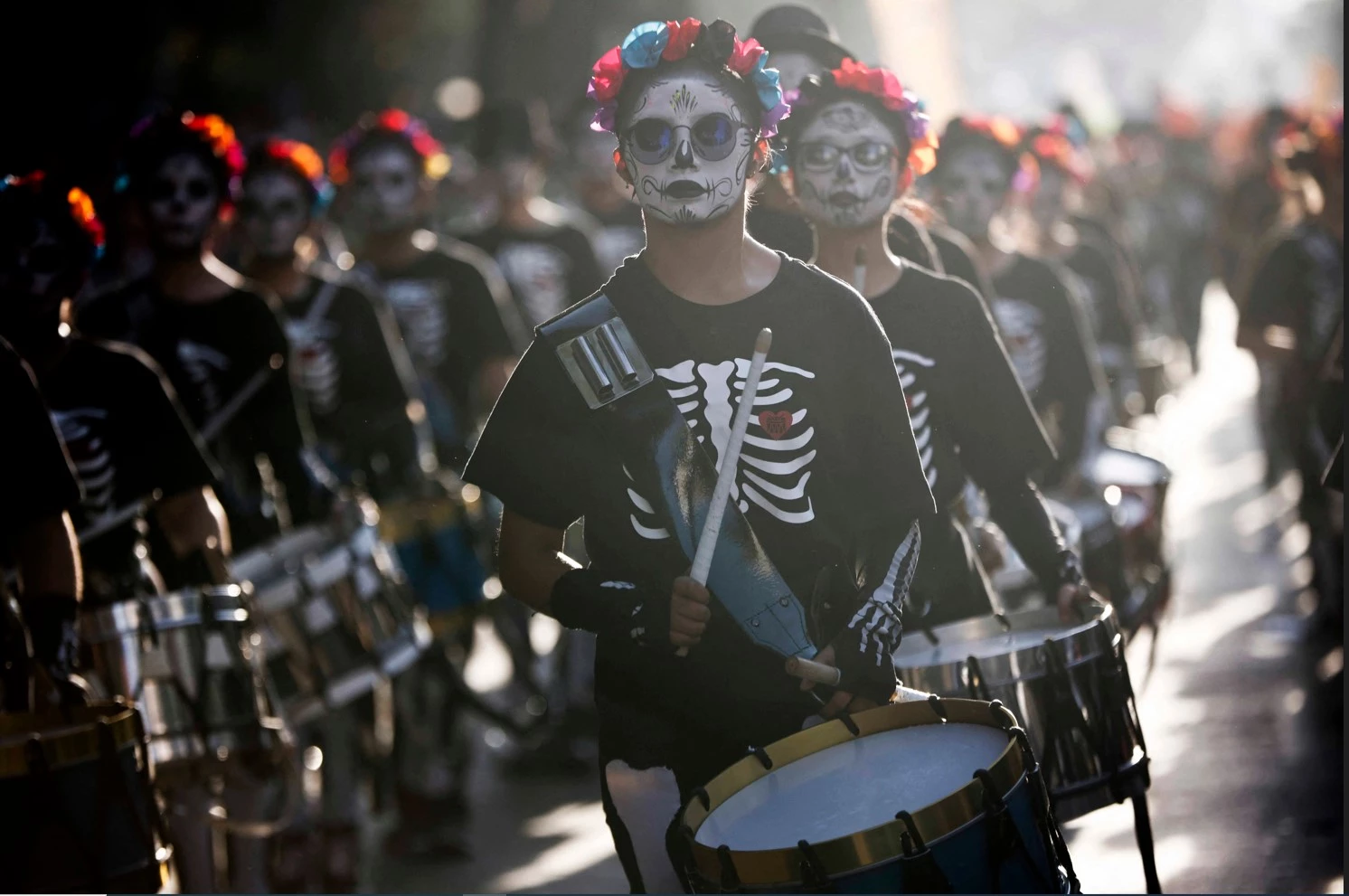 Thousands flock to Day of the Dead parade in Mexico City