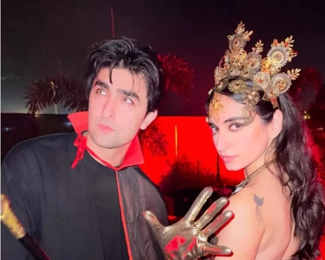 Khaqan Shahnawaz And Mamya Shajaffar's Halloween look falls flat