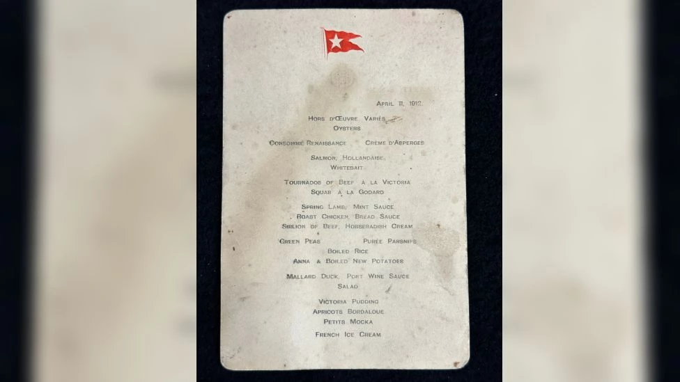 Titanic menu sells for £84,000 at UK auction