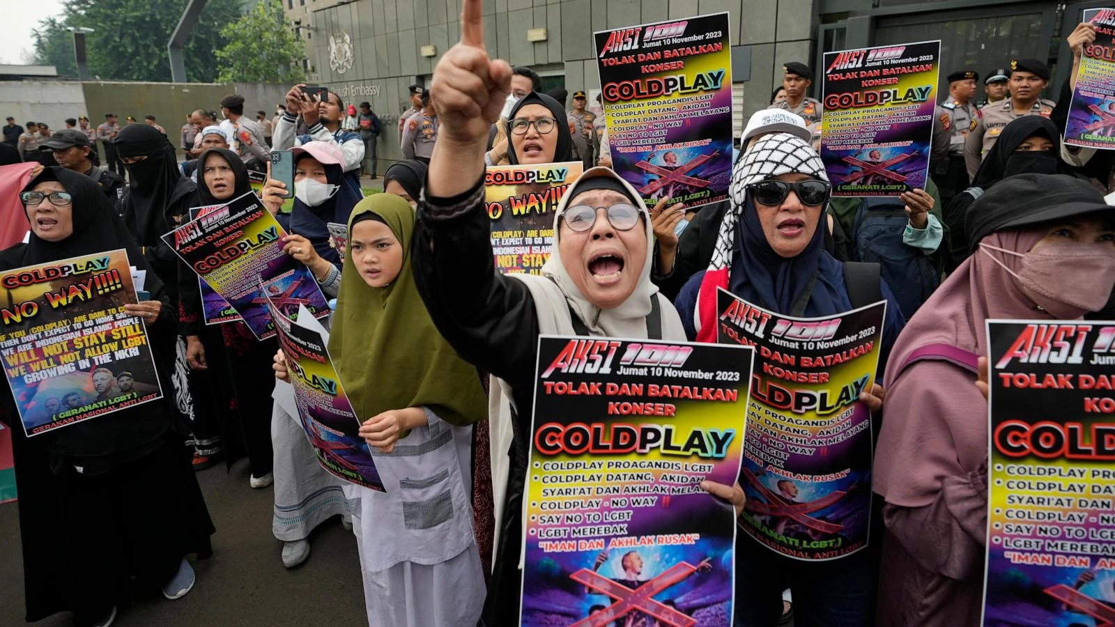 Muslim anti-LGBTQ groups protest Coldplay's first Indonesia gig