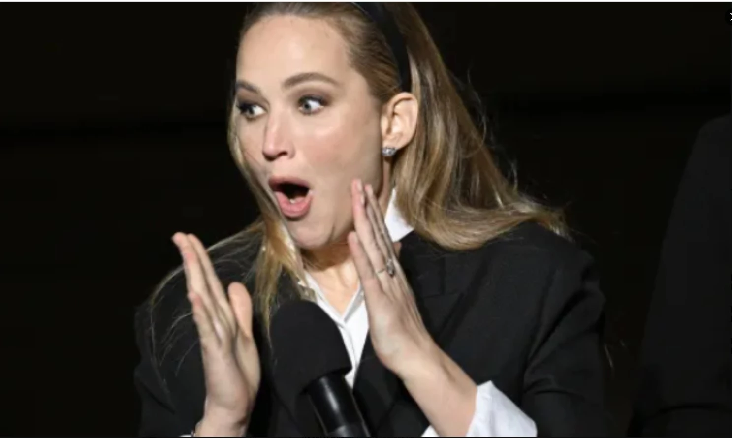 Actress Jennifer Lawrence shocked after suffering wardrobe malfunction