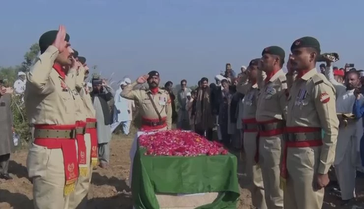 Martyred Sepoy Shahzeb laid with full military honour